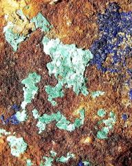 Chalcophyllite et Azurite